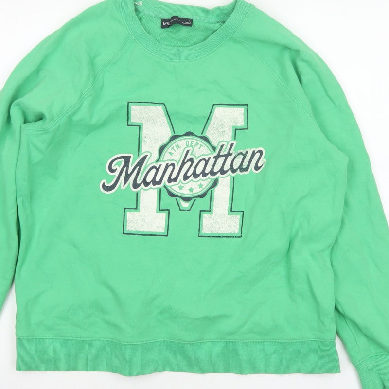 Additional view of Marks and Spencer Women Green M Manhattan Logo Crew Sweatshirt
