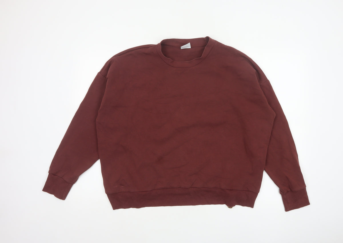 Back view of Gymshark Women Brown M Relaxed Crew Neck Drawstring Sweatshirt
