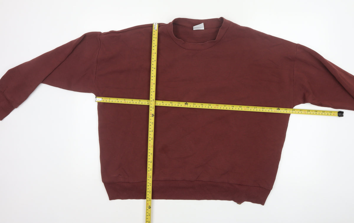 Close-up detail of Gymshark Women Brown M Relaxed Crew Neck Drawstring Sweatshirt