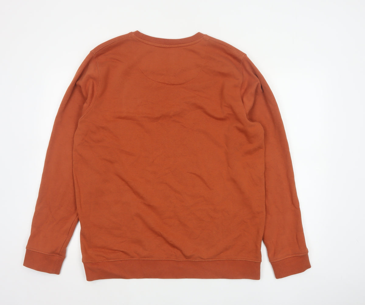 Clean Cut Copenhagen Men’s Orange XL Organic Cotton Crew Sweatshirt