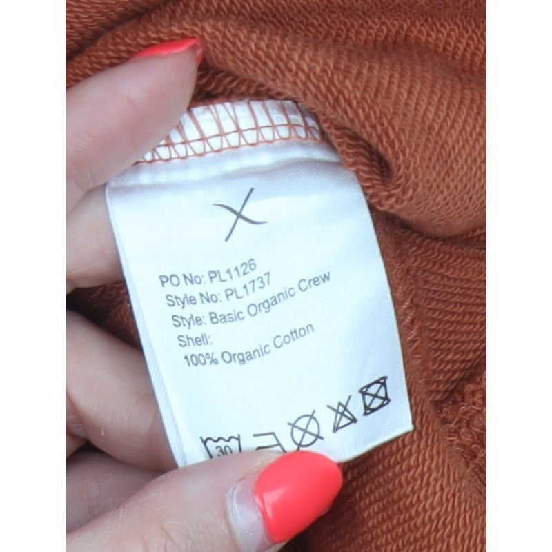 Clean Cut Copenhagen Men’s Orange XL Organic Cotton Crew Sweatshirt