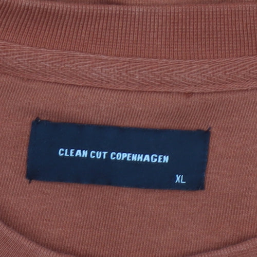 Clean Cut Copenhagen Men’s Orange XL Organic Cotton Crew Sweatshirt