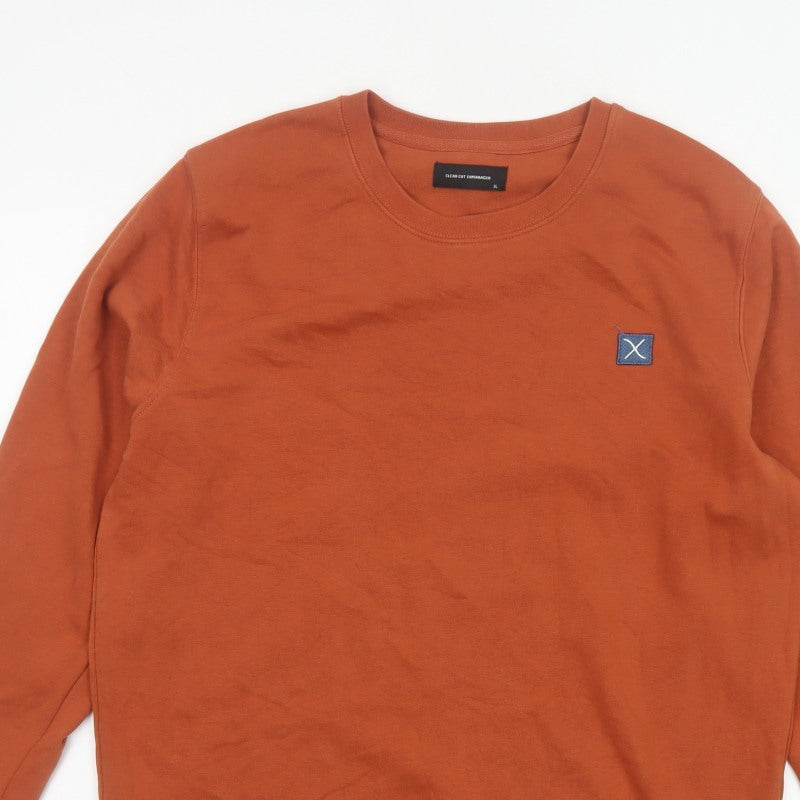 Clean Cut Copenhagen Men’s Orange XL Organic Cotton Crew Sweatshirt