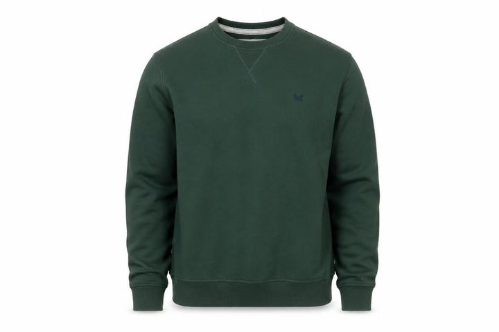Crew Clothing Company Men's Green L Pullover Crew Neck Sweatshirt Logo