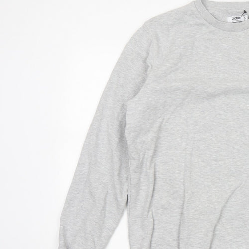 Jacamo Men Grey M Crew Neck Pullover Sweatshirt Cotton Blend