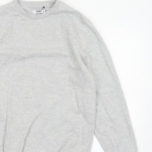 Jacamo Men Grey M Crew Neck Pullover Sweatshirt Cotton Blend