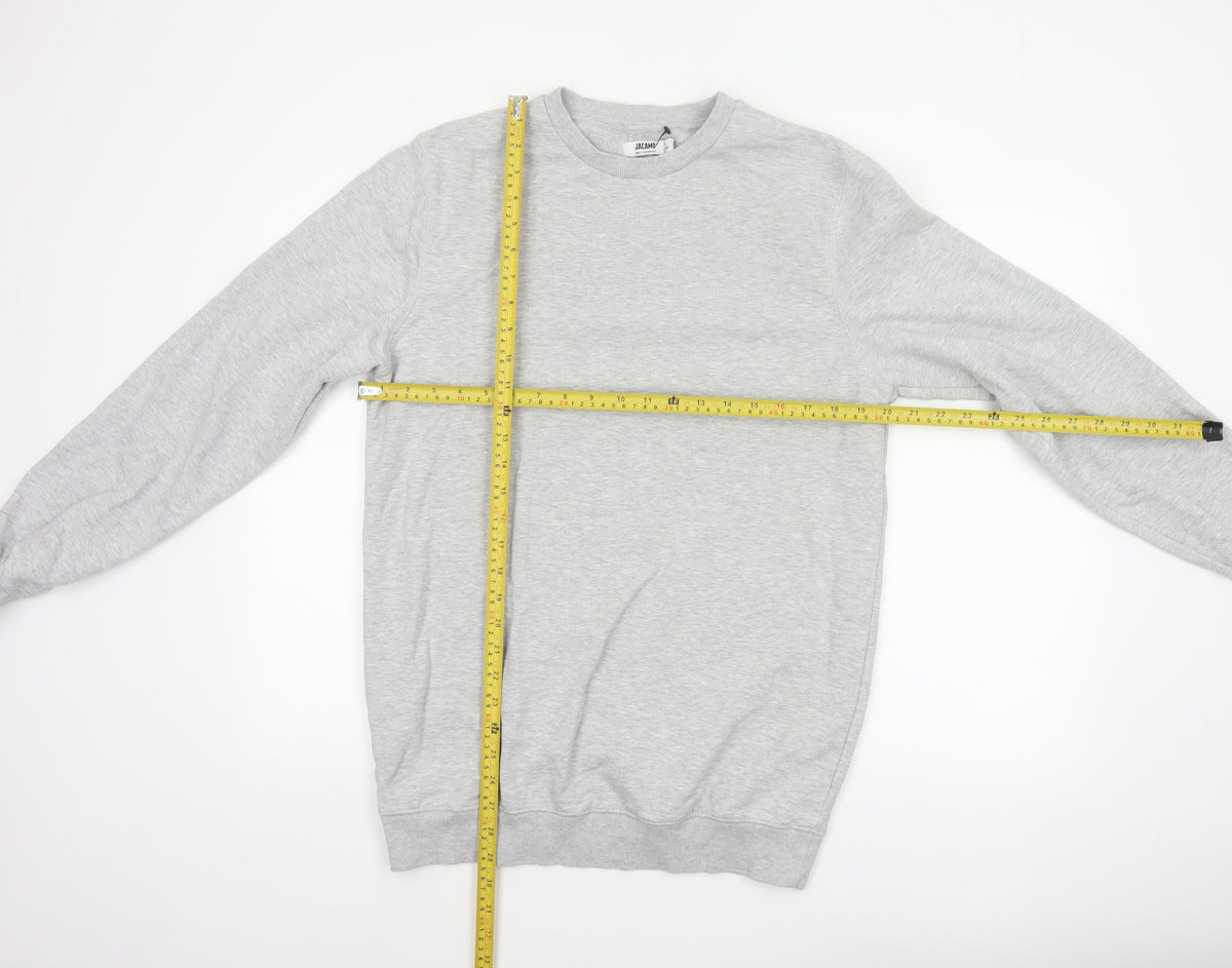 Jacamo Men Grey M Crew Neck Pullover Sweatshirt Cotton Blend