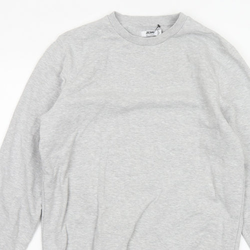 Jacamo Men Grey M Crew Neck Pullover Sweatshirt Cotton Blend