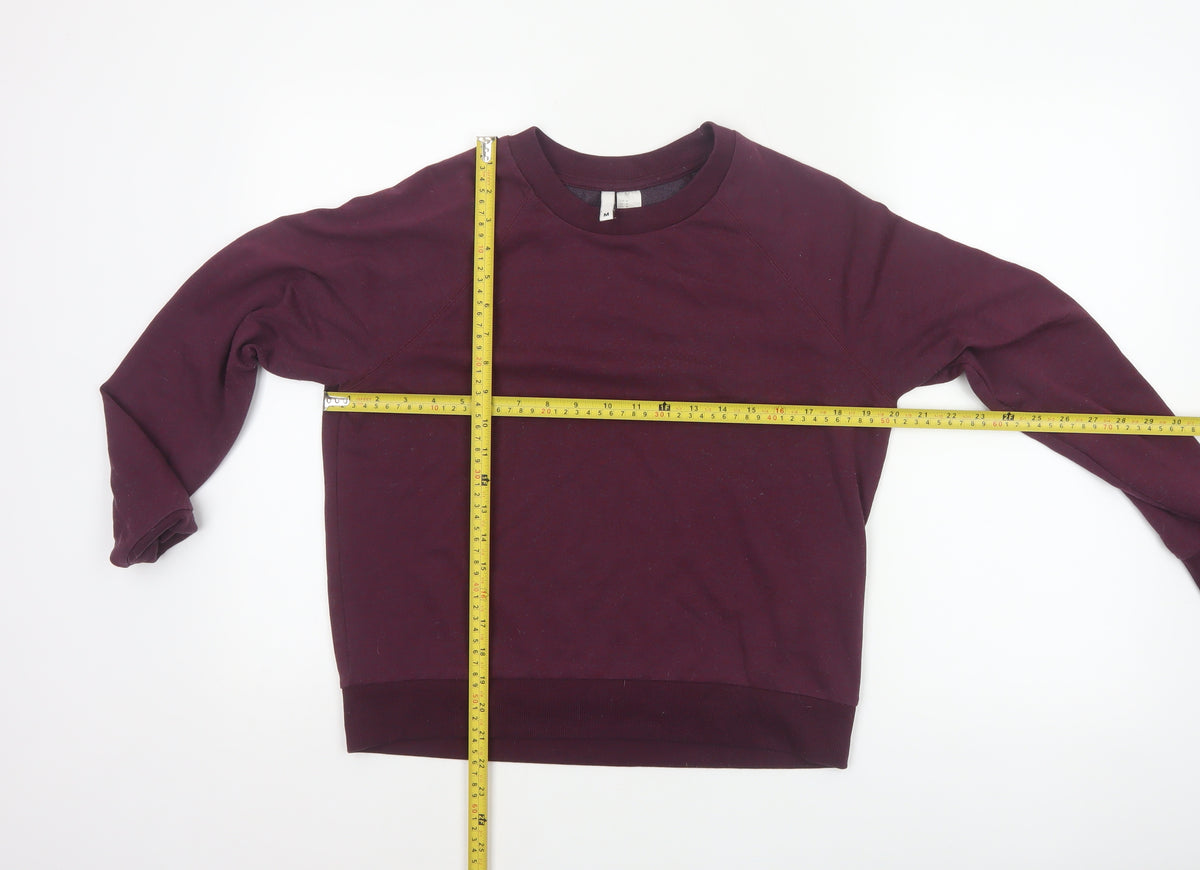 H&M Women’s Purple Burgundy M Raglan Crew Neck Pullover Sweatshirt