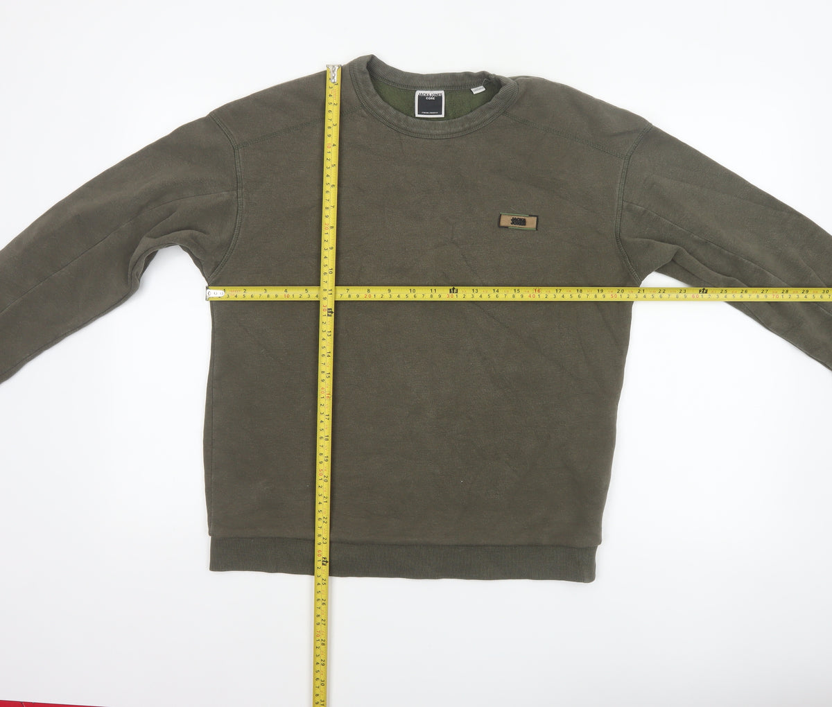 Jack & Jones Core Men's Green S Pullover Crew Neck Logo Sweatshirt