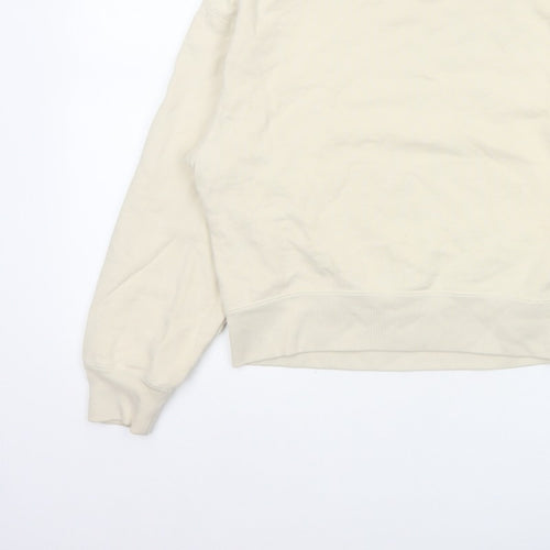 Uniqlo Women Ivory XS Pullover Crew Neck Cotton Sweatshirt