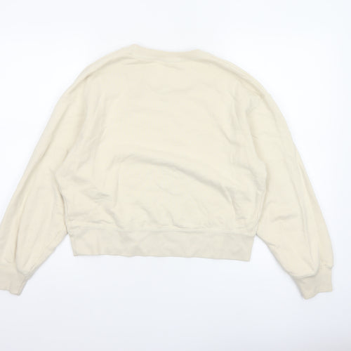 Uniqlo Women Ivory XS Pullover Crew Neck Cotton Sweatshirt