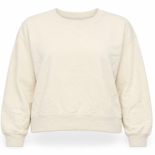 Uniqlo Women Ivory XS Pullover Crew Neck Cotton Sweatshirt
