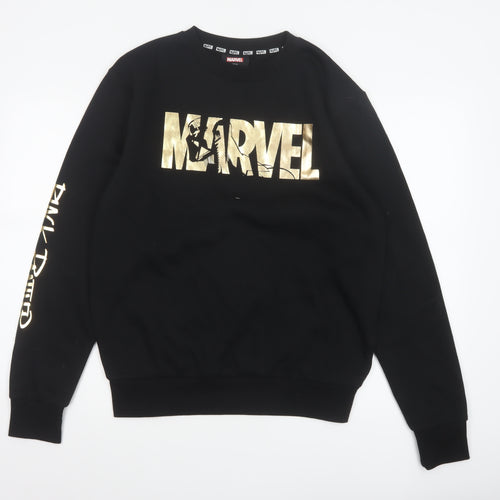 Marvel Men’s Black M Gold Darth Vader Graphic Print Crew Neck Sweatshirt