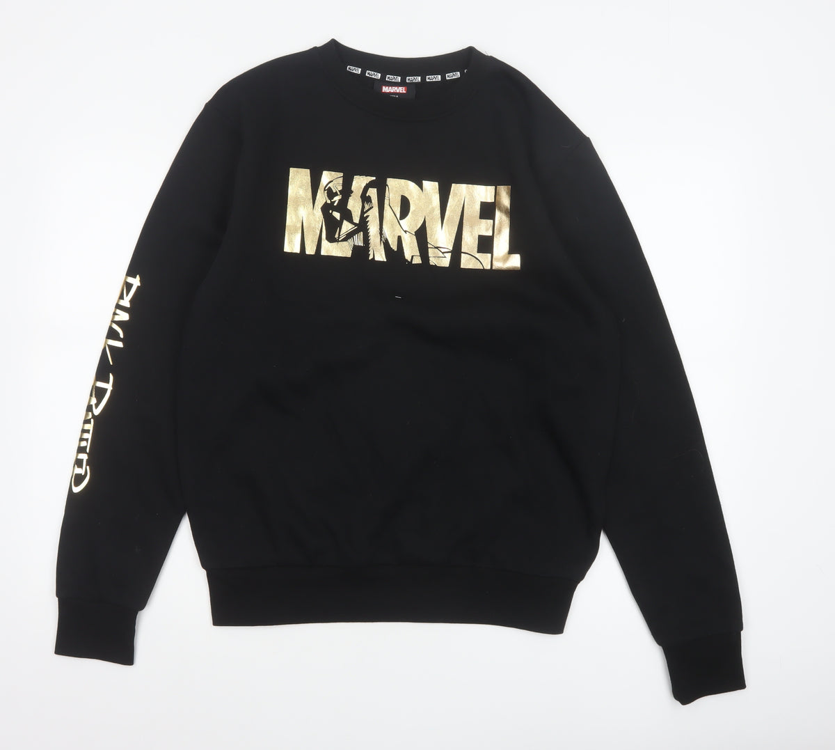Marvel Men’s Black M Gold Darth Vader Graphic Print Crew Neck Sweatshirt