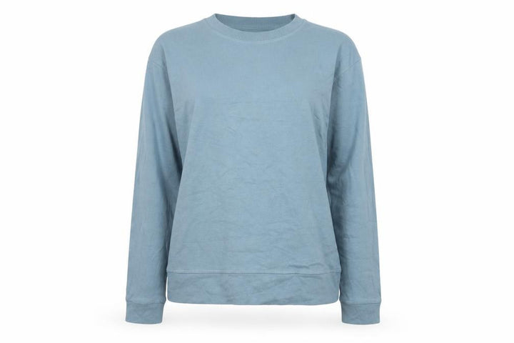 Front view of Zara Women Blue UK 14 Jersey Crew Neck Long Sleeve Sweatshirt