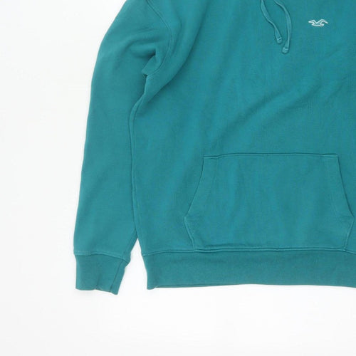 Hollister Men’s Blue XS Pullover Hoodie Logo Pocket