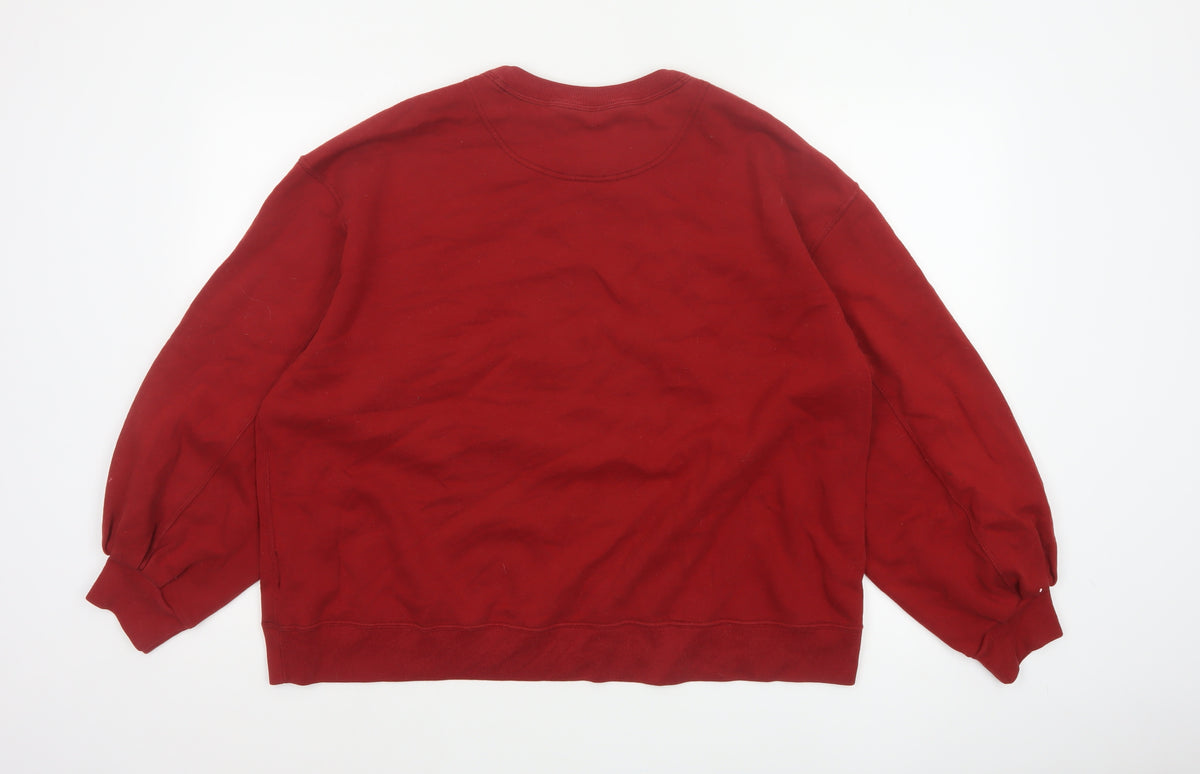 Abercrombie & Fitch Women’s Red XL Logo Crew Neck Pullover Sweatshirt