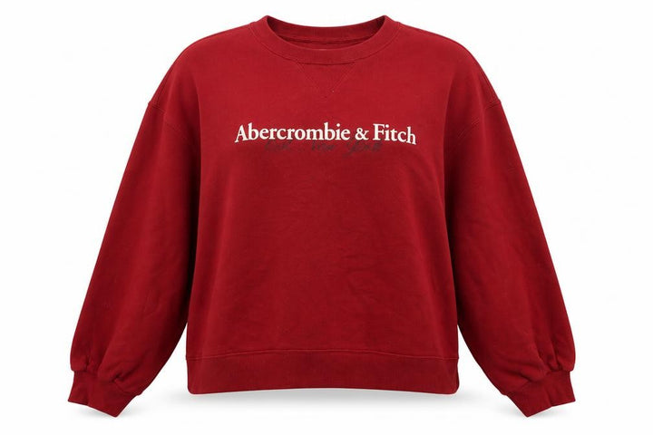 Abercrombie & Fitch Women’s Red XL Logo Crew Neck Pullover Sweatshirt