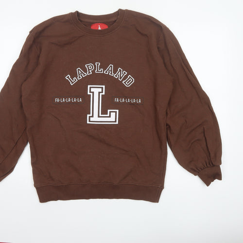 Threadbare Women’s Brown Size 10 Christmas Lapland Graphic Sweatshirt