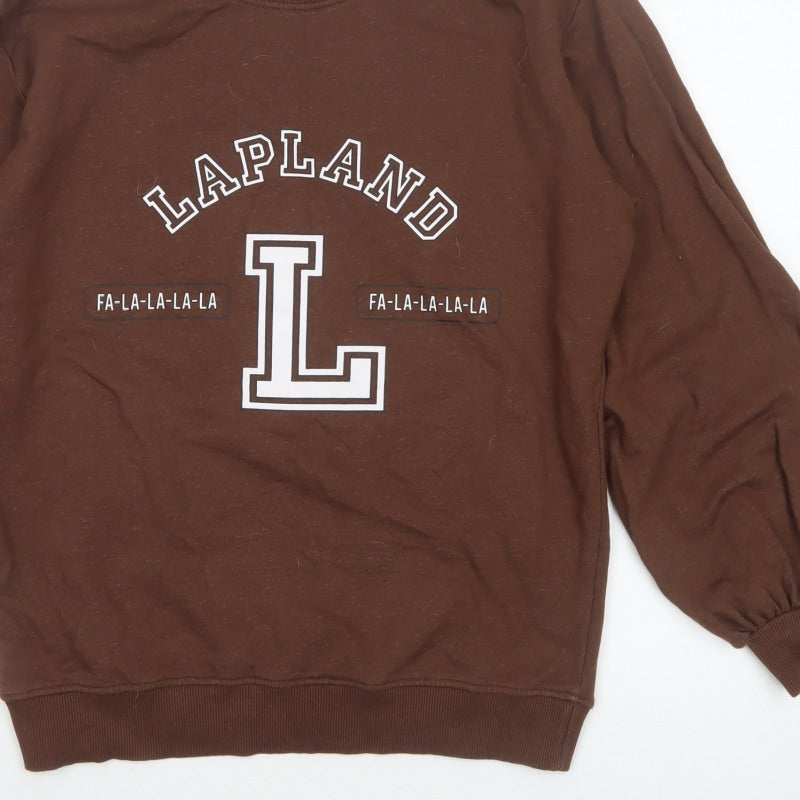 Threadbare Women’s Brown Size 10 Christmas Lapland Graphic Sweatshirt