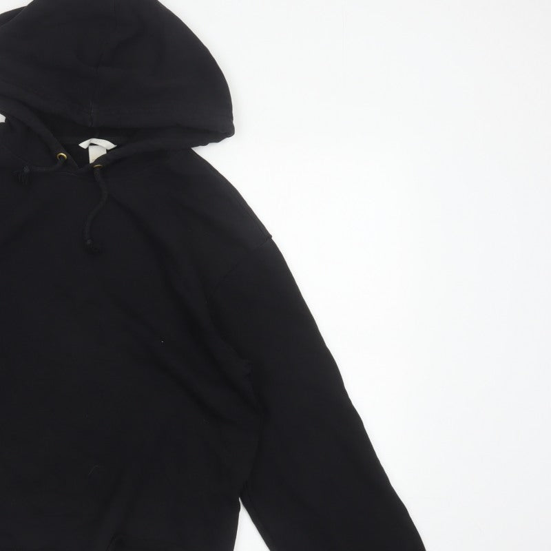 Additional view of H&M Women’s Black UK 12 Pullover Hoodie Cropped Drawstring