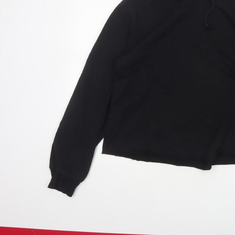 Additional view of H&M Women’s Black UK 12 Pullover Hoodie Cropped Drawstring
