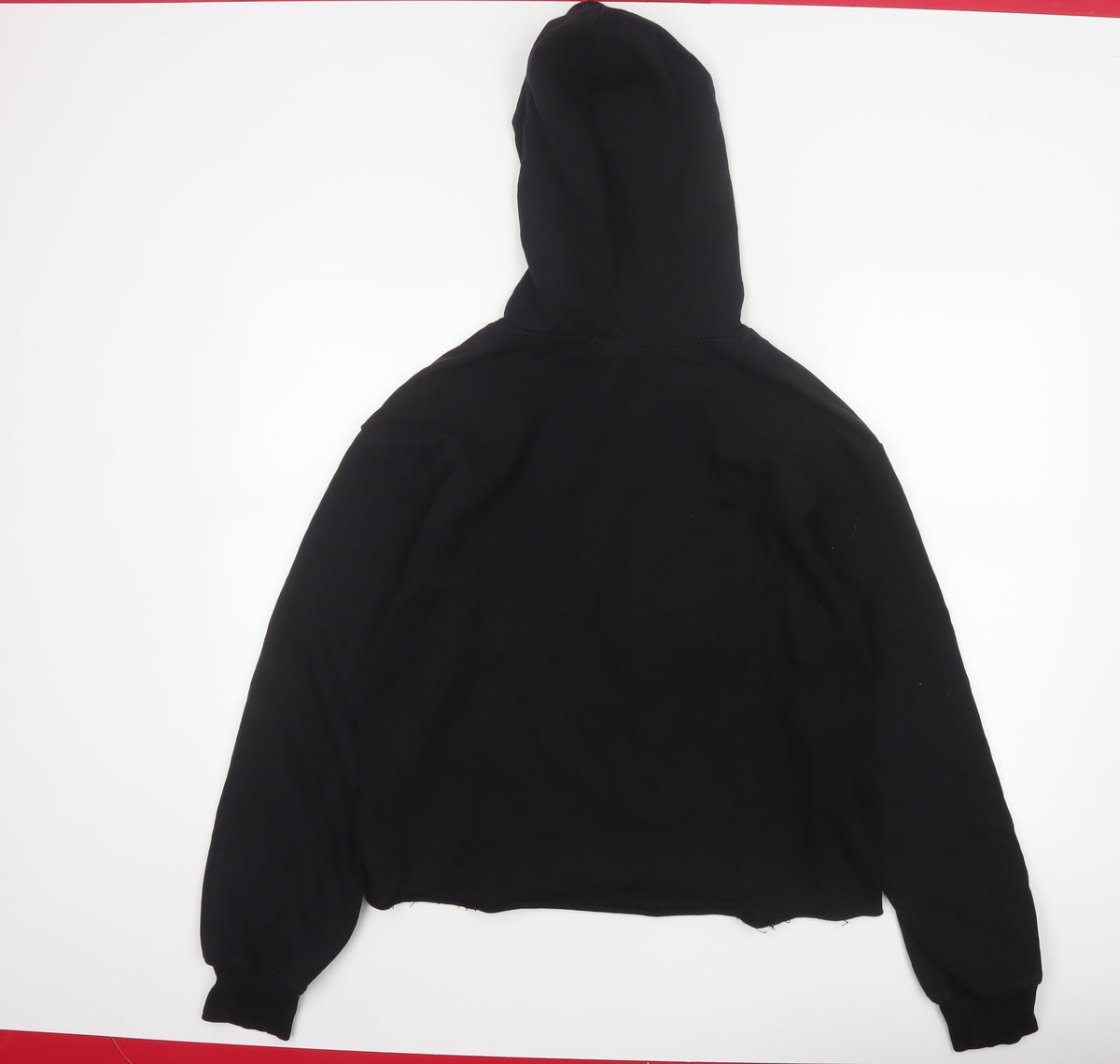 Brand and care label for H&M Women’s Black UK 12 Pullover Hoodie Cropped Drawstring