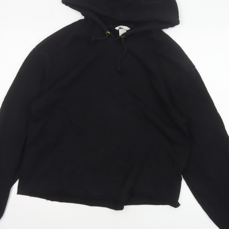 Additional view of H&M Women’s Black UK 12 Pullover Hoodie Cropped Drawstring