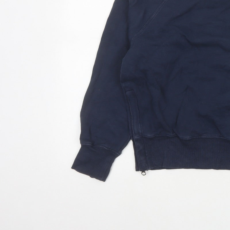 Additional view of Hush Women’s Navy Blue S Pullover Crew Neck Raglan Sweatshirt Zip Pockets