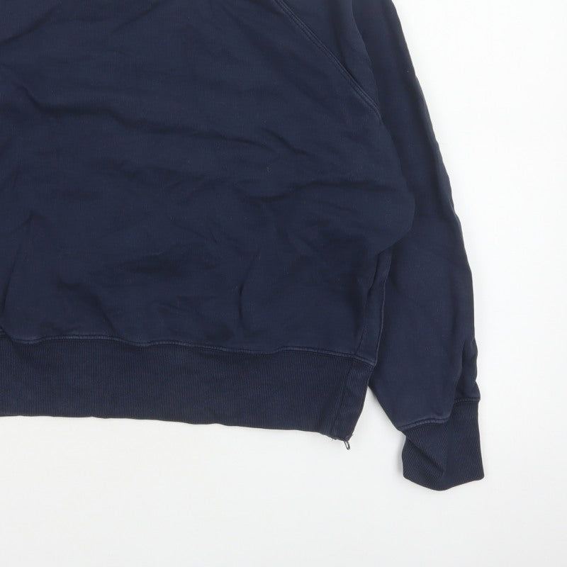Additional view of Hush Women’s Navy Blue S Pullover Crew Neck Raglan Sweatshirt Zip Pockets