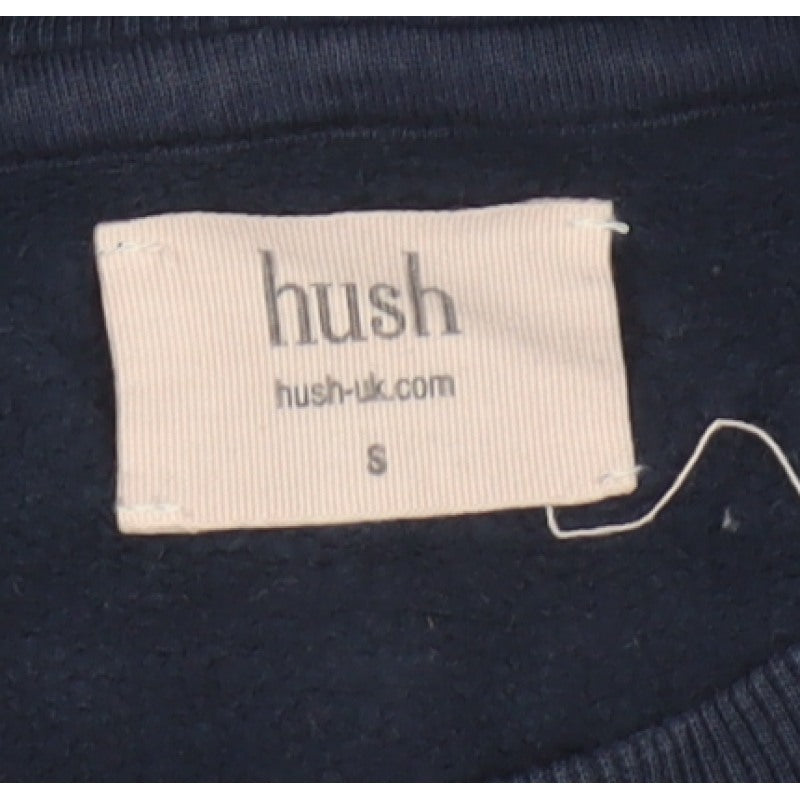 Additional view of Hush Women’s Navy Blue S Pullover Crew Neck Raglan Sweatshirt Zip Pockets
