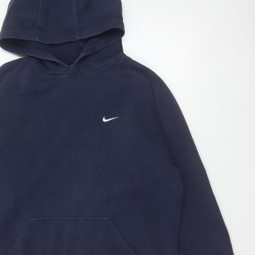 Nike Boys Navy Blue 12-13 Years Pullover Hoodie Logo Pocket