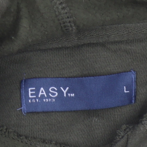 Easy Men’s Green Large Pullover Hoodie Fleece Kangaroo Pocket