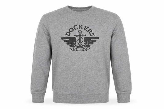Dockers Men’s Grey L Crew Neck Pullover Nautical Logo Sweatshirt