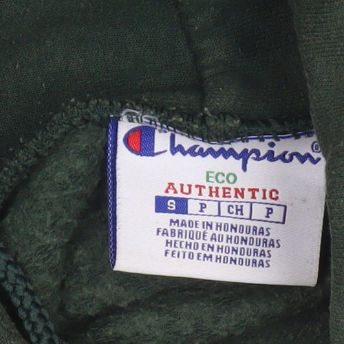 Champion Men’s Green S Pullover Hoodie Drawstring Pocket Logo