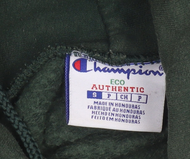 Champion Men’s Green S Pullover Hoodie Drawstring Pocket Logo
