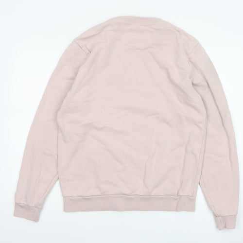 Jack Wills Men's Pink L Logo Graphic Print Crew Neck Pullover Sweatshirt