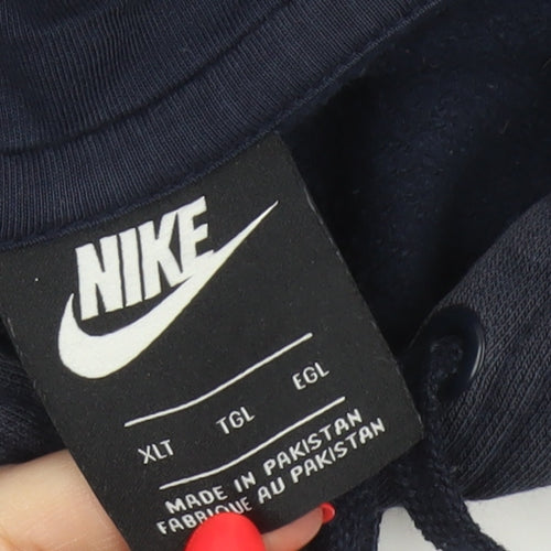Nike Men’s Blue XL Pullover Hoodie Sports Logo Kangaroo Pocket