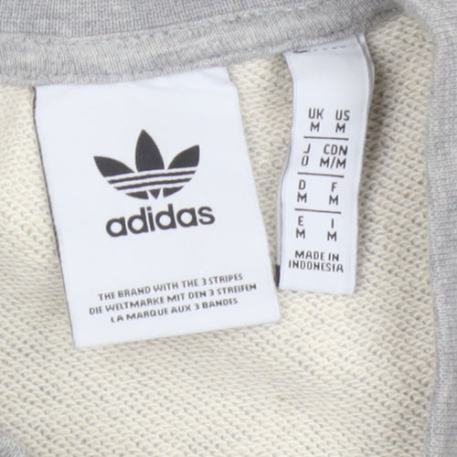 adidas Men Grey M Crew Neck Pullover Logo Graphic Sweatshirt