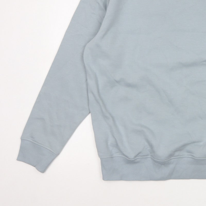 Marks and Spencer Men Blue L Relaxed Fit Crew Neck Pullover Sweatshirt