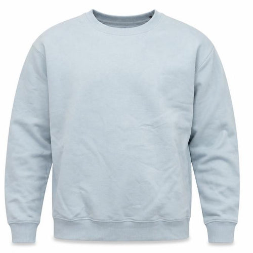 Marks and Spencer Men Blue L Relaxed Fit Crew Neck Pullover Sweatshirt