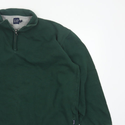 GAP Men's Green XL 1/4 Zip Fleece Pullover Sweatshirt