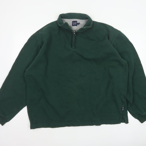 GAP Men's Green XL 1/4 Zip Fleece Pullover Sweatshirt