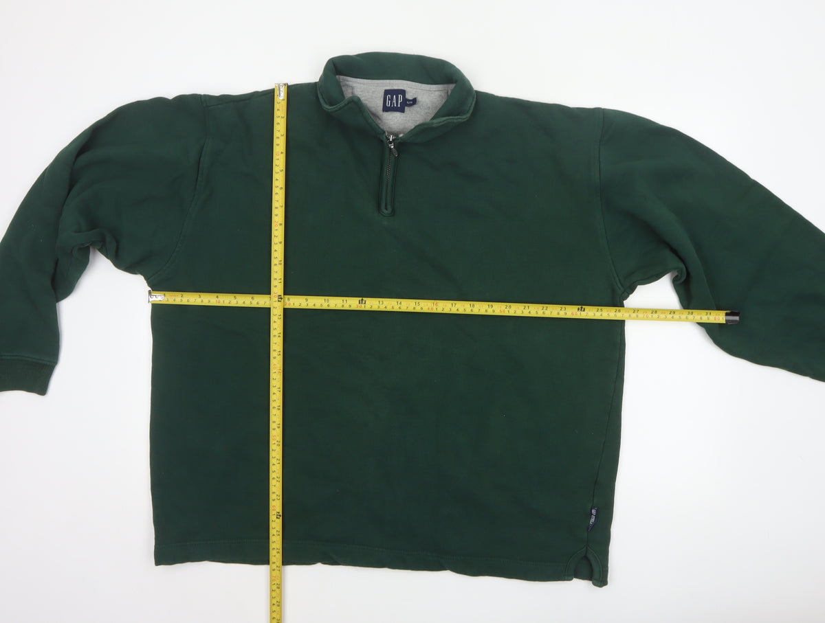 GAP Men's Green XL 1/4 Zip Fleece Pullover Sweatshirt