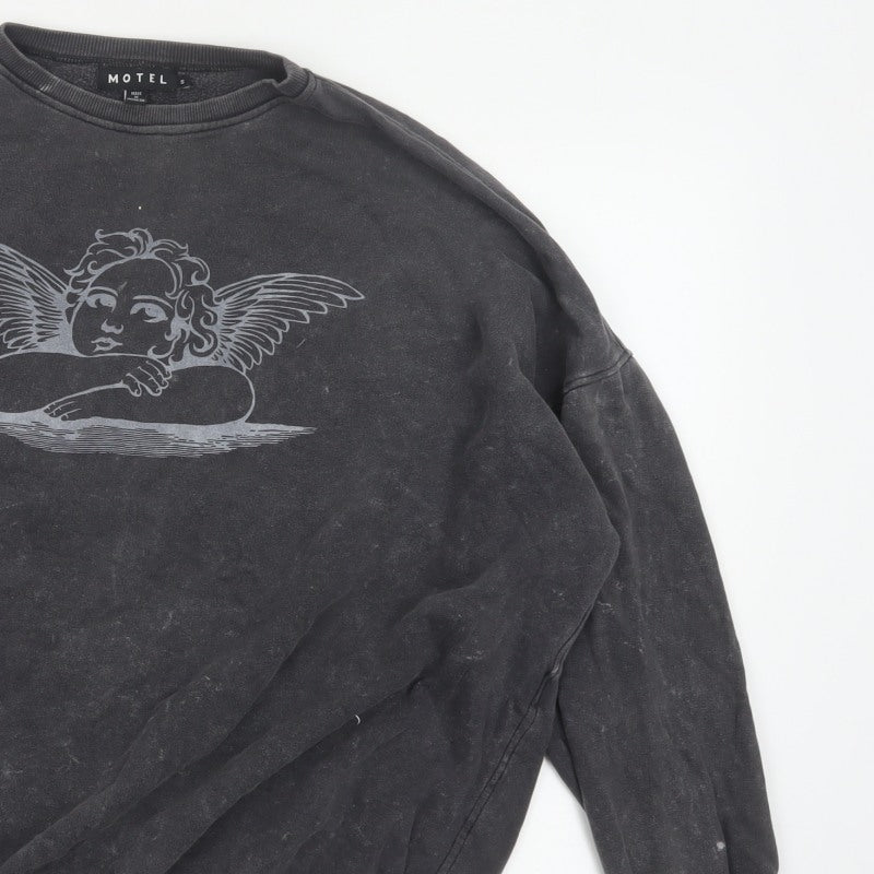 Additional view of Motel Women Black S Angel Graphic Oversized Pullover Sweatshirt