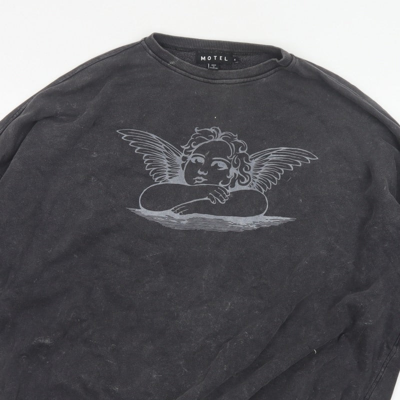 Additional view of Motel Women Black S Angel Graphic Oversized Pullover Sweatshirt