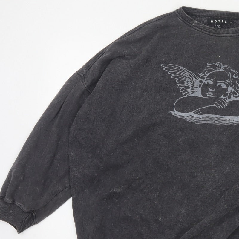 Additional view of Motel Women Black S Angel Graphic Oversized Pullover Sweatshirt