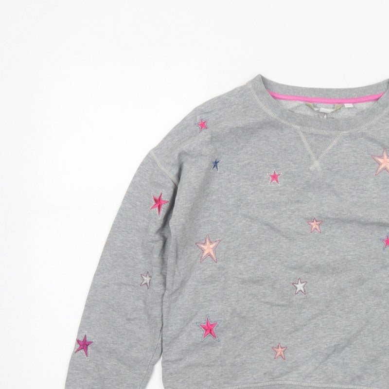 Boden Women’s Grey XS Star Embroidered Fleece Pullover Sweatshirt