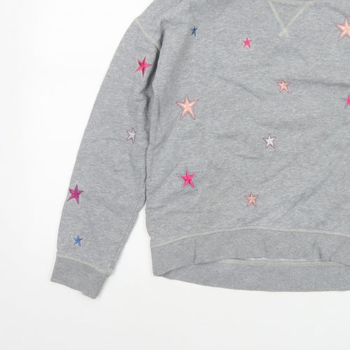 Boden Women’s Grey XS Star Embroidered Fleece Pullover Sweatshirt
